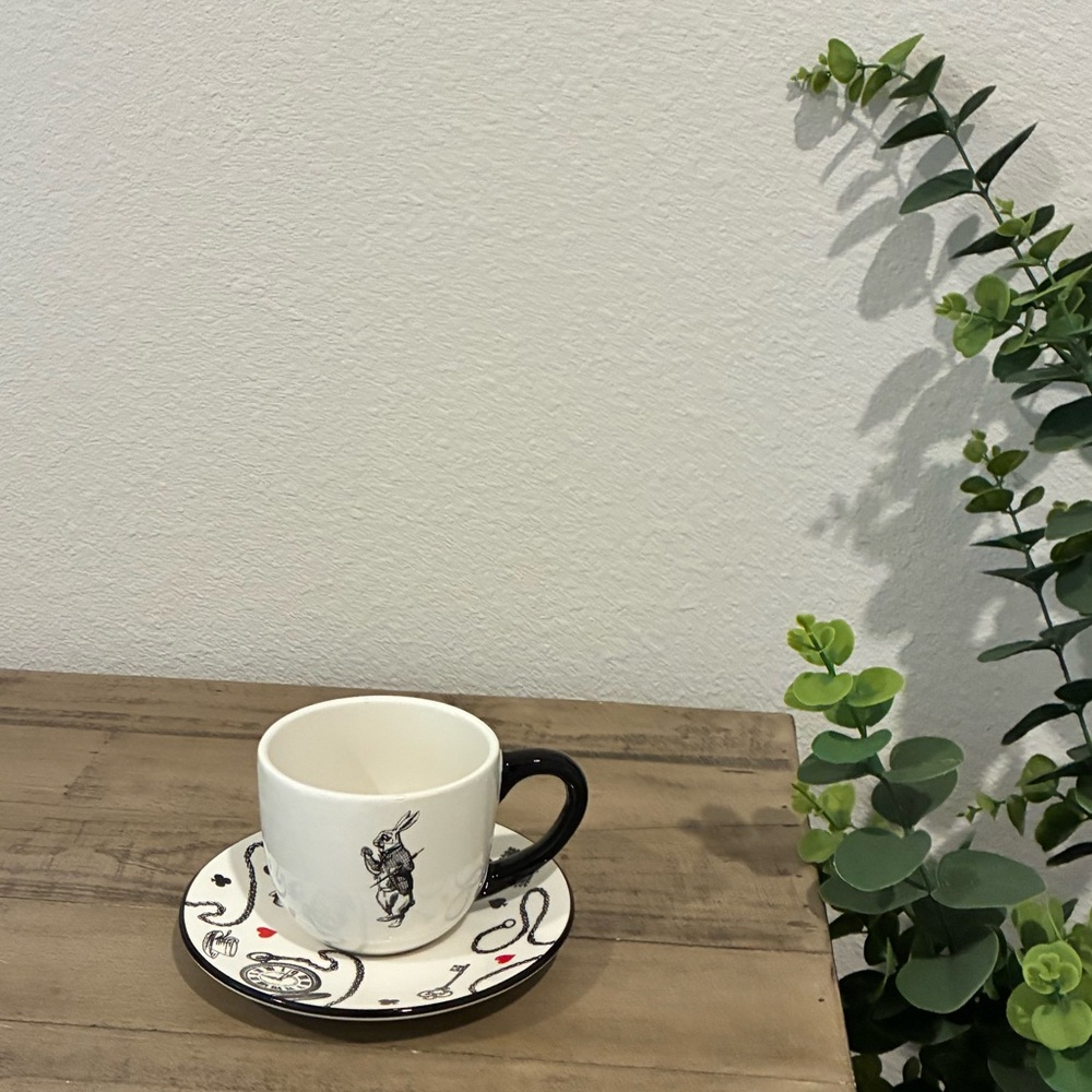 White Rabbit Ceramic Cup & Saucer Set.